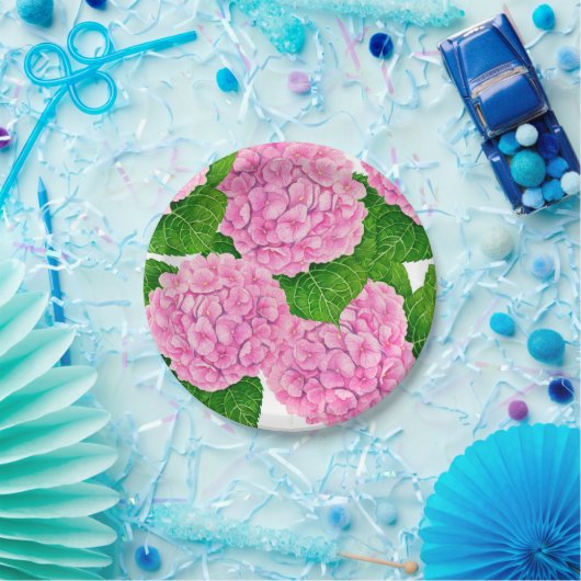 Waterolieringspatroon van hydrangea papieren bordje (Feest)