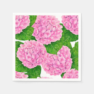 Waterolieringspatroon van hydrangea servet