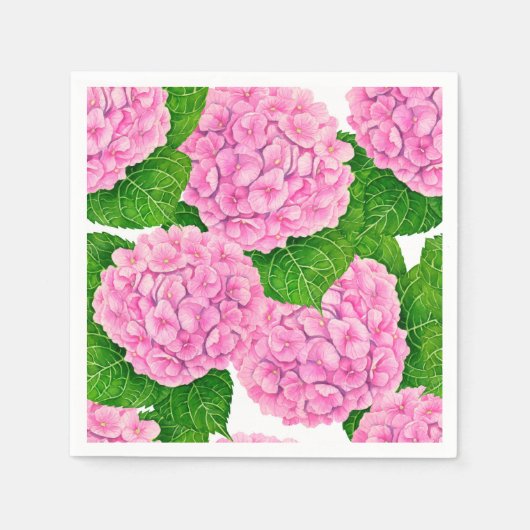 Waterolieringspatroon van hydrangea servet (Voorkant)