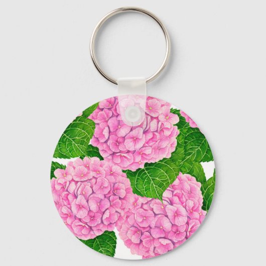 Waterolieringspatroon van hydrangea sleutelhanger (Voorkant)