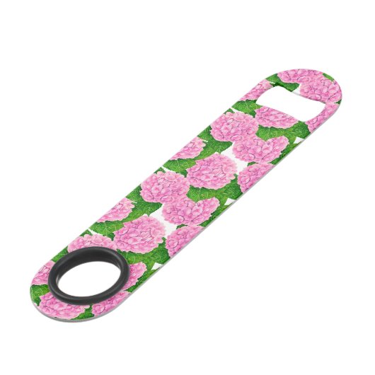 Waterolieringspatroon van hydrangea speed flessenopener (Voorkant Gekanteld)