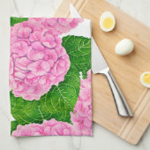 Waterolieringspatroon van hydrangea theedoek (Quarter Fold)