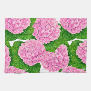 Waterolieringspatroon van hydrangea theedoek