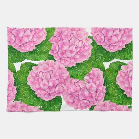 Waterolieringspatroon van hydrangea theedoek (Horizontaal)