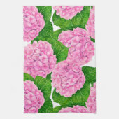 Waterolieringspatroon van hydrangea theedoek (Verticaal)
