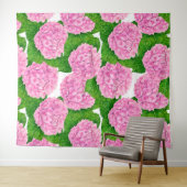 Waterolieringspatroon van hydrangea wandkleed (In Situ (horizontaal))