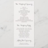 Waterolor Bloem Botanische Roze Trouwprogramma's Programmakaart (Achterkant)