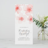 Waterolor Bloem Botanische Roze Trouwprogramma's Programmakaart (Staand voorkant)