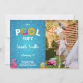 Waterontvlammingspool Birthday Invitation foto Kaart (Voorkant)