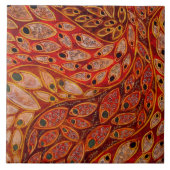 "Waterpacocks" (schilderij) Tegeltje (Voorkant)