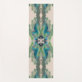 Waterpadstroom – Abstract Aqua- en groene vloeibar Yogamat