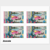  waterparfum van Florida en Victoriaans deco Rechthoekige Sticker (Vel)