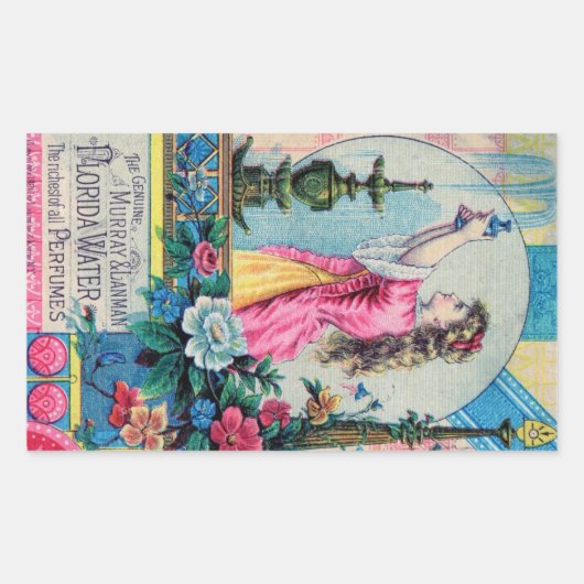  waterparfum van Florida en Victoriaans deco Rechthoekige Sticker (Voorkant)