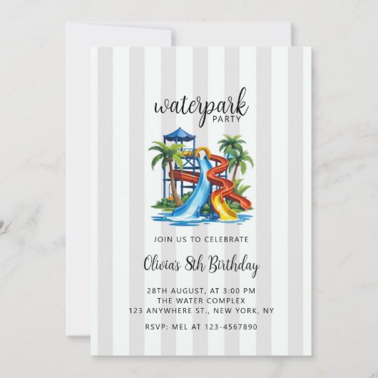 Waterpark Adventure Summer Waterslide Park Kaart (Voorkant)