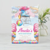 Waterpark Birthday Lifeguard Chair & Pool Fun Kaart (Staand voorkant)
