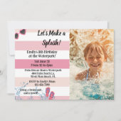 Waterpark Birthday Pool Summer Girly Birthday Kaart (Voorkant)