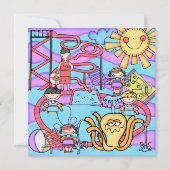 Waterpark Fun Gepersonaliseerd uitnodiging van Bir (Voorkant)