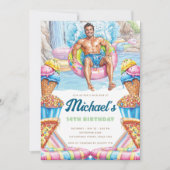 Waterpark Fun Teen Pool Party Birthday Kaart (Voorkant)