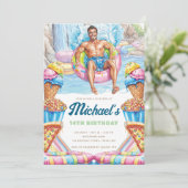 Waterpark Fun Teen Pool Party Birthday Kaart (Staand voorkant)