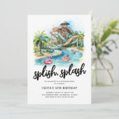 Waterpark Kids verjaardagsfeestje Kaart (Staand voorkant)