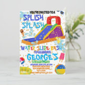 Waterpark kinderen Birthday Custom Kaart (Staand voorkant)