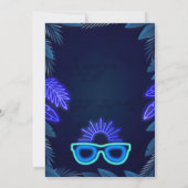 Waterpark Party Invitation Neon Boy Summer Kaart (Achterkant)