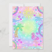 Waterpark Party Uitnodiging Neon Rainbow Water Par (Achterkant)