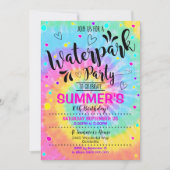 Waterpark Party Uitnodiging Tie Dye Water Park (Voorkant)