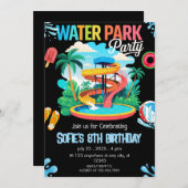 Waterpark Pool Party Verjaardag Kaart (Voorkant / Achterkant)