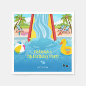 Waterpark Slide Kinderverjaardagsfeestje Servet (Voorkant)