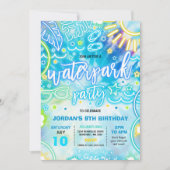 Waterpark Splash Pad Birthday Party Tie Dye Glow Kaart (Voorkant)