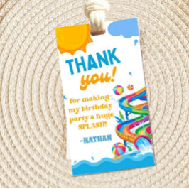 Waterpark Verjaardag Bedankt Label Cadeaulabel