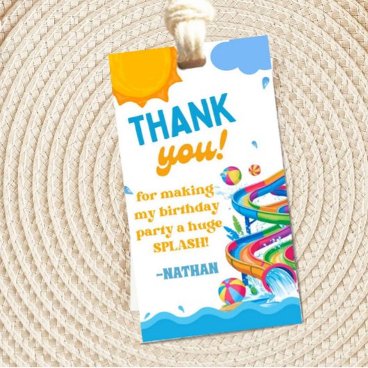 Waterpark Verjaardag Bedankt Label Cadeaulabel