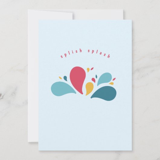 Waterpark Waterslide Zwembad Party Verjaardag Kaart (Achterkant)