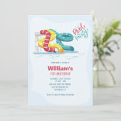 Waterpark Waterslide Zwembad Party Verjaardag Kaart (Staand voorkant)