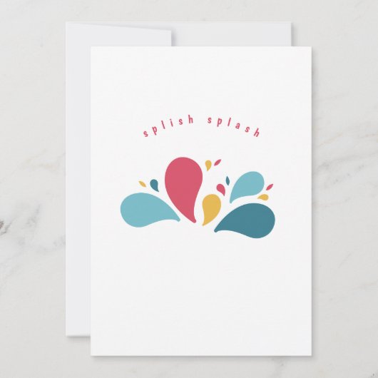 Waterpark Waterslide Zwembad Party Verjaardag Kaart (Achterkant)