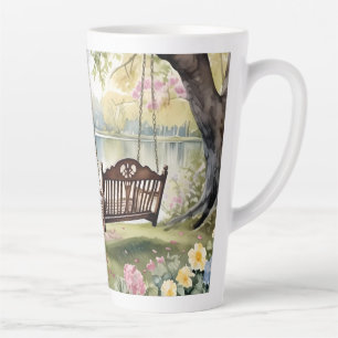 Waterpartij Zwing in Romantische Aquarel Tuin Latte Mok