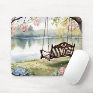 Waterpartij Zwing in Romantische Aquarel Tuin Muismat