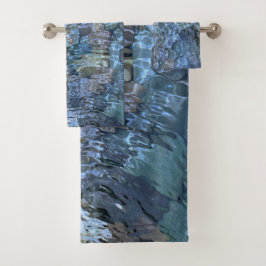Waterpatroon riviergesteente rimpelende waterstroo bad handdoek