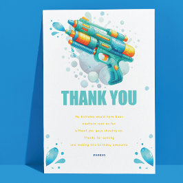 Waterpistool Aangepaste Jongens Verjaardag Bedankkaart