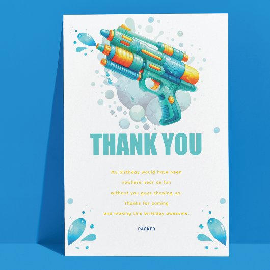 Waterpistool Aangepaste Jongens Verjaardag Bedankkaart