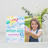 Waterpistool foto uitnodigingen  (Staand voorkant)