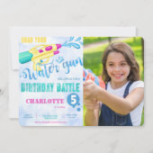 Waterpistool foto uitnodigingen  (Voorkant)