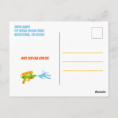 Waterpistool Gevecht Zwembad Feestje Kinderen Zome Briefkaart (Achterkant)