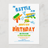 Waterpistool Gevecht Zwembad Feestje Kinderen Zome Briefkaart (Voorkant)