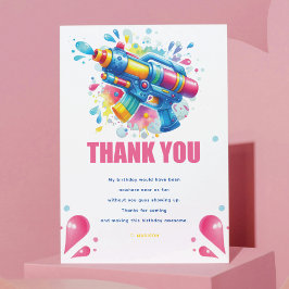 Waterpistool op maat meisje verjaardag bedankkaart
