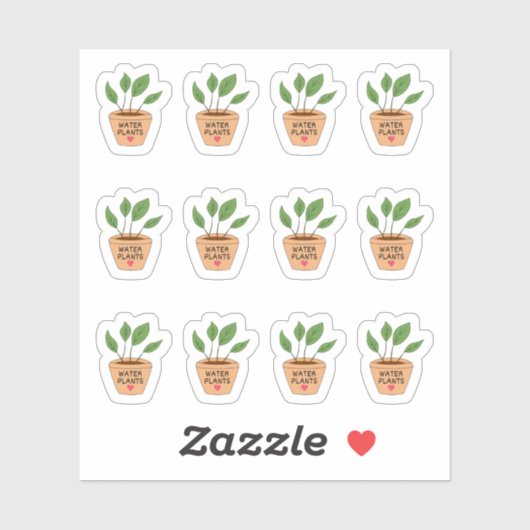 Waterplanten Herinnering Mini Plantpotten Bujo Pla Sticker (Vel)