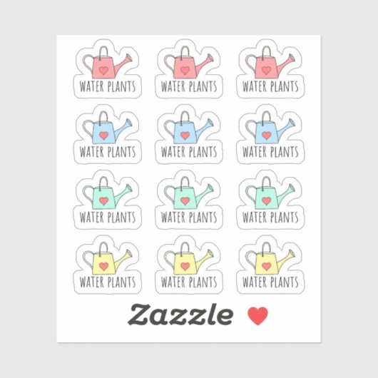 Waterplantenherinnering Waterkannen Planner Tuinie Sticker (Vel)