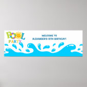 Waterplaspool Party Boy Birthday Banner Poster (Voorkant)