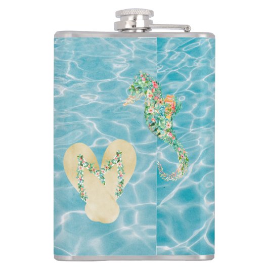 waterpoel weerkaatsing zeewaterbiet heupfles (Achterkant)